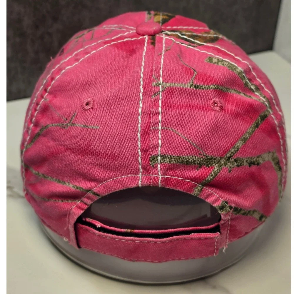 Mossy Oak Pink Camo Baseball Cap‎ Embroidered Logo Adjustable Hat OSFM